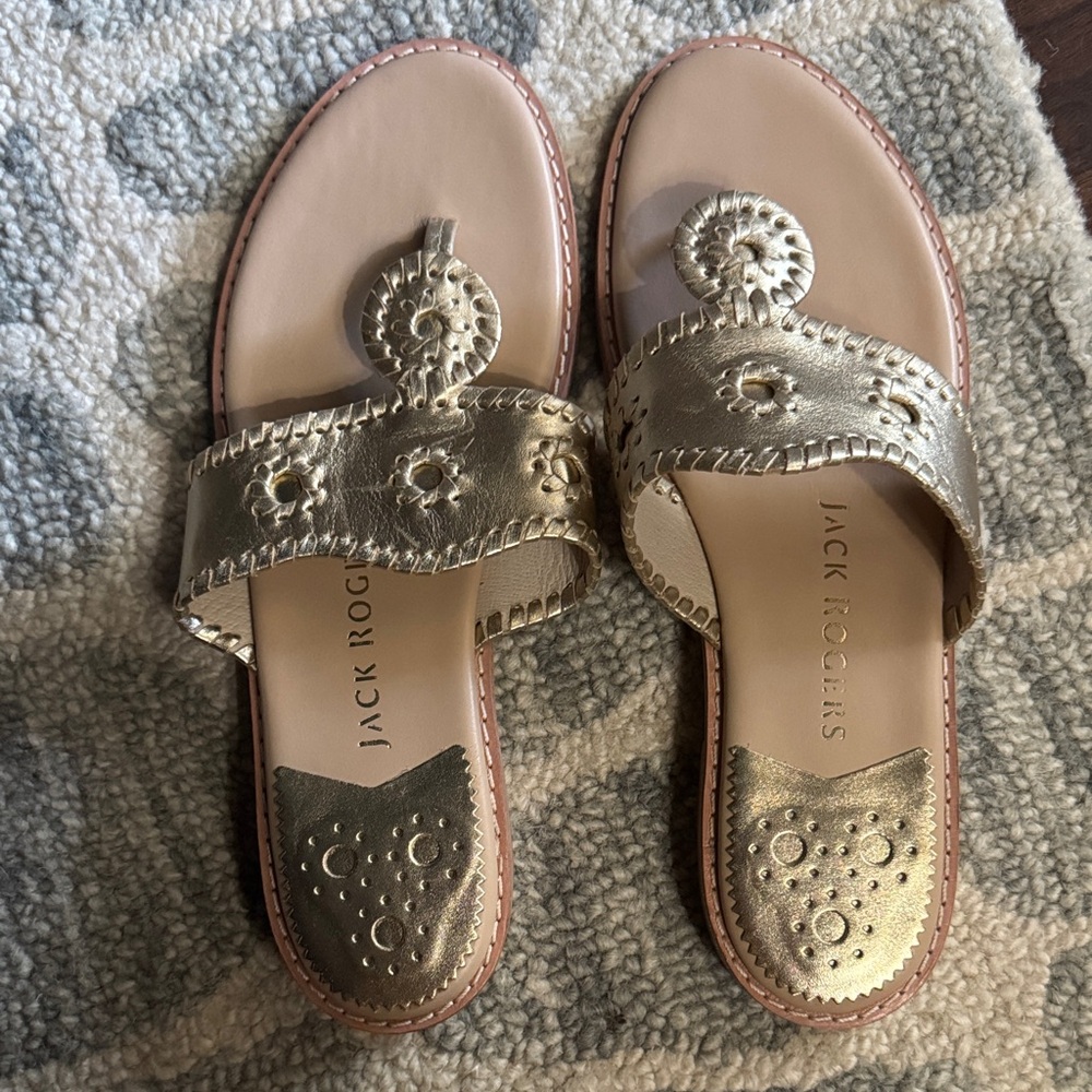 Jack Rogers Metallic Gold Women's Sandals Size 11M